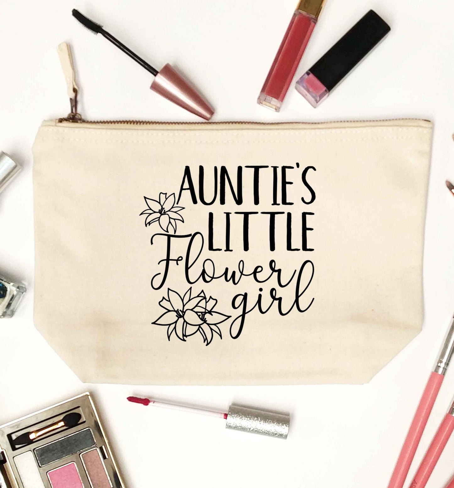 Perfect wedding guest favours or hen party gifts! Personalised bridal floral wreath designs, any name, any role! natural makeup bag