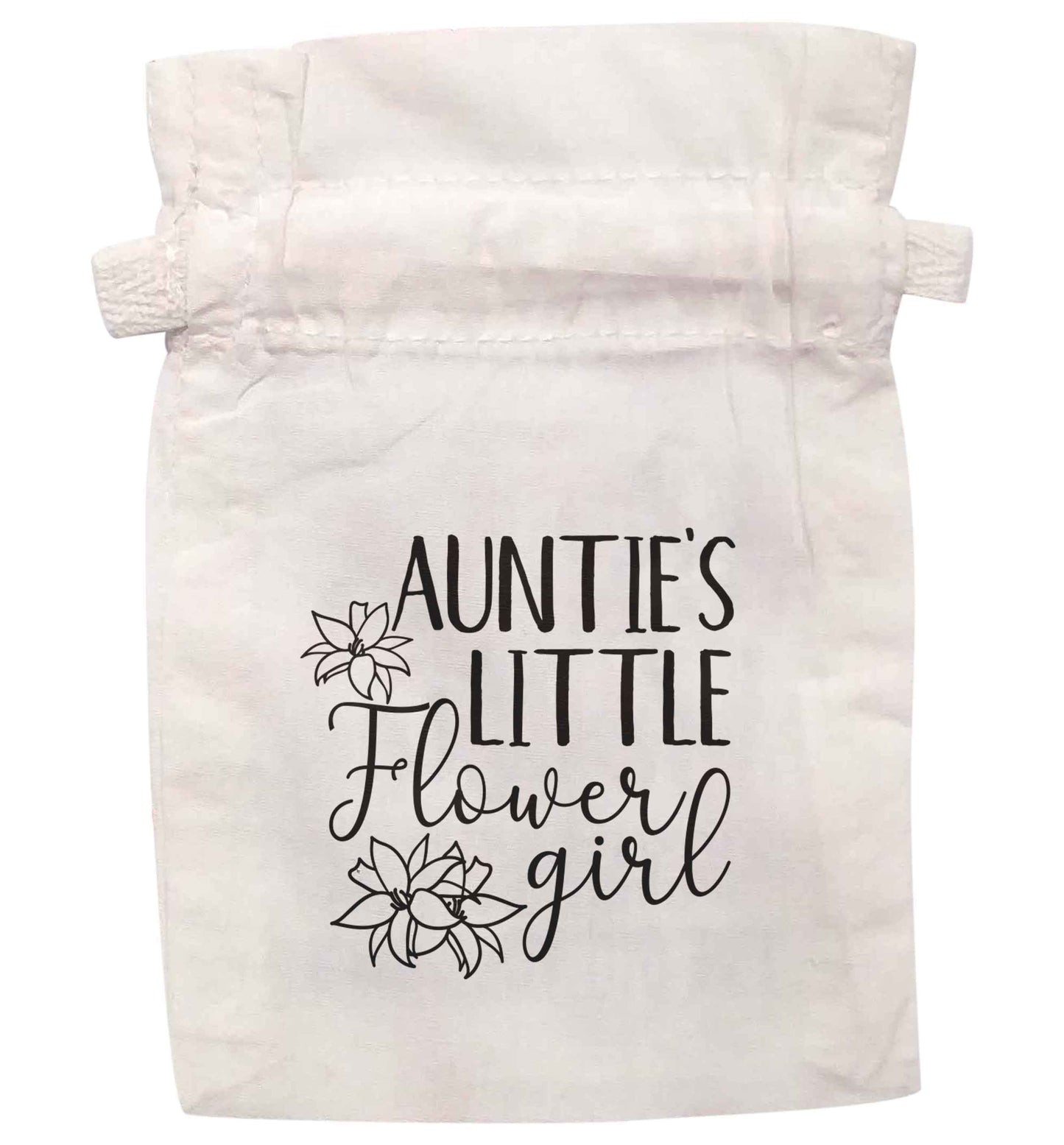 Aunties little flowergirl | XS - L | Pouch / Drawstring bag / Sack | Organic Cotton | Bulk discounts available!