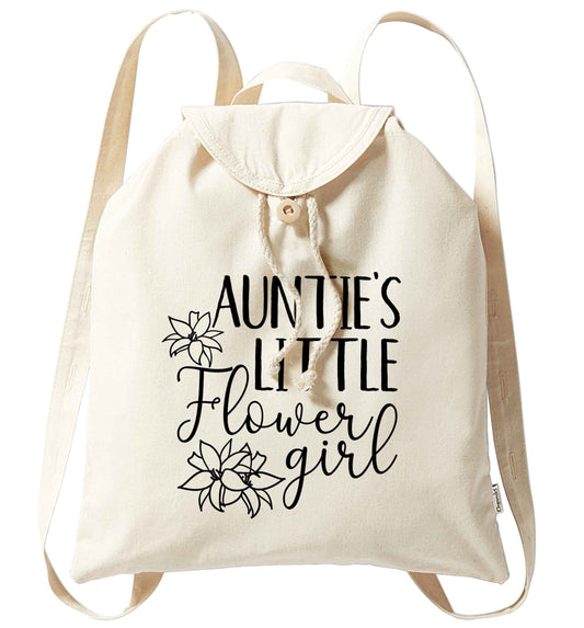 Perfect wedding guest favours or hen party gifts! Personalised bridal floral wreath designs, any name, any role! organic cotton backpack tote with wooden buttons in natural