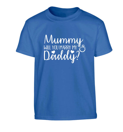 Looking for a unique way to pop the question? Why not let your kids do it!  Children's blue Tshirt 12-13 Years