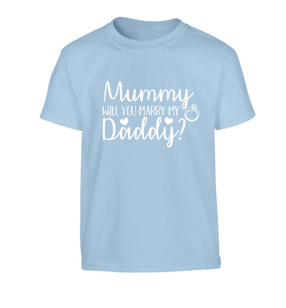 Looking for a unique way to pop the question? Why not let your kids do it!  Children's light blue Tshirt 12-13 Years