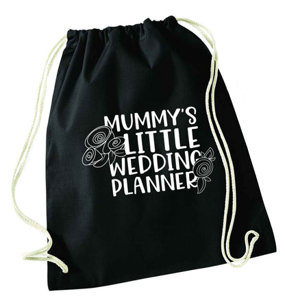 adorable wedding themed gifts for your mini wedding planner! black drawstring bag