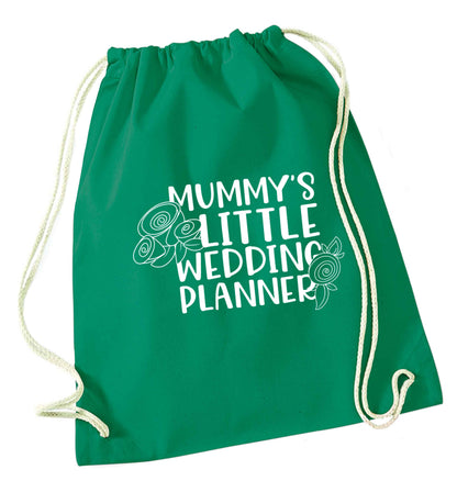 adorable wedding themed gifts for your mini wedding planner! green drawstring bag