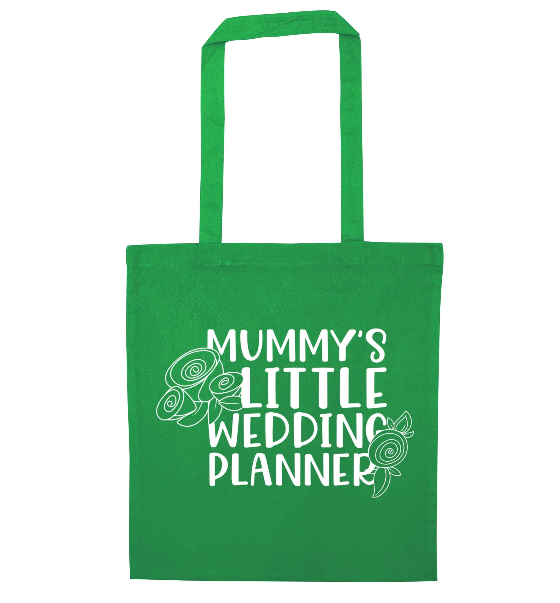 adorable wedding themed gifts for your mini wedding planner! green tote bag