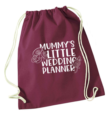 adorable wedding themed gifts for your mini wedding planner! maroon drawstring bag