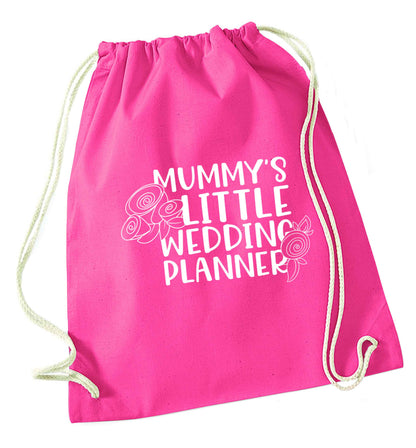 adorable wedding themed gifts for your mini wedding planner! pink drawstring bag