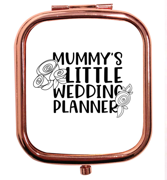 adorable wedding themed gifts for your mini wedding planner! rose gold square pocket mirror
