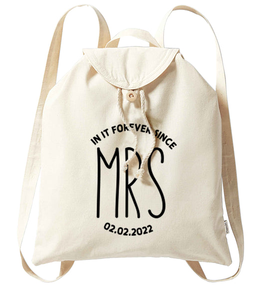 Funny matching gifts for him and her! Get matchy matchy, ideal for newlywed couples or a little valentines gift! organic cotton backpack tote with wooden buttons in natural
