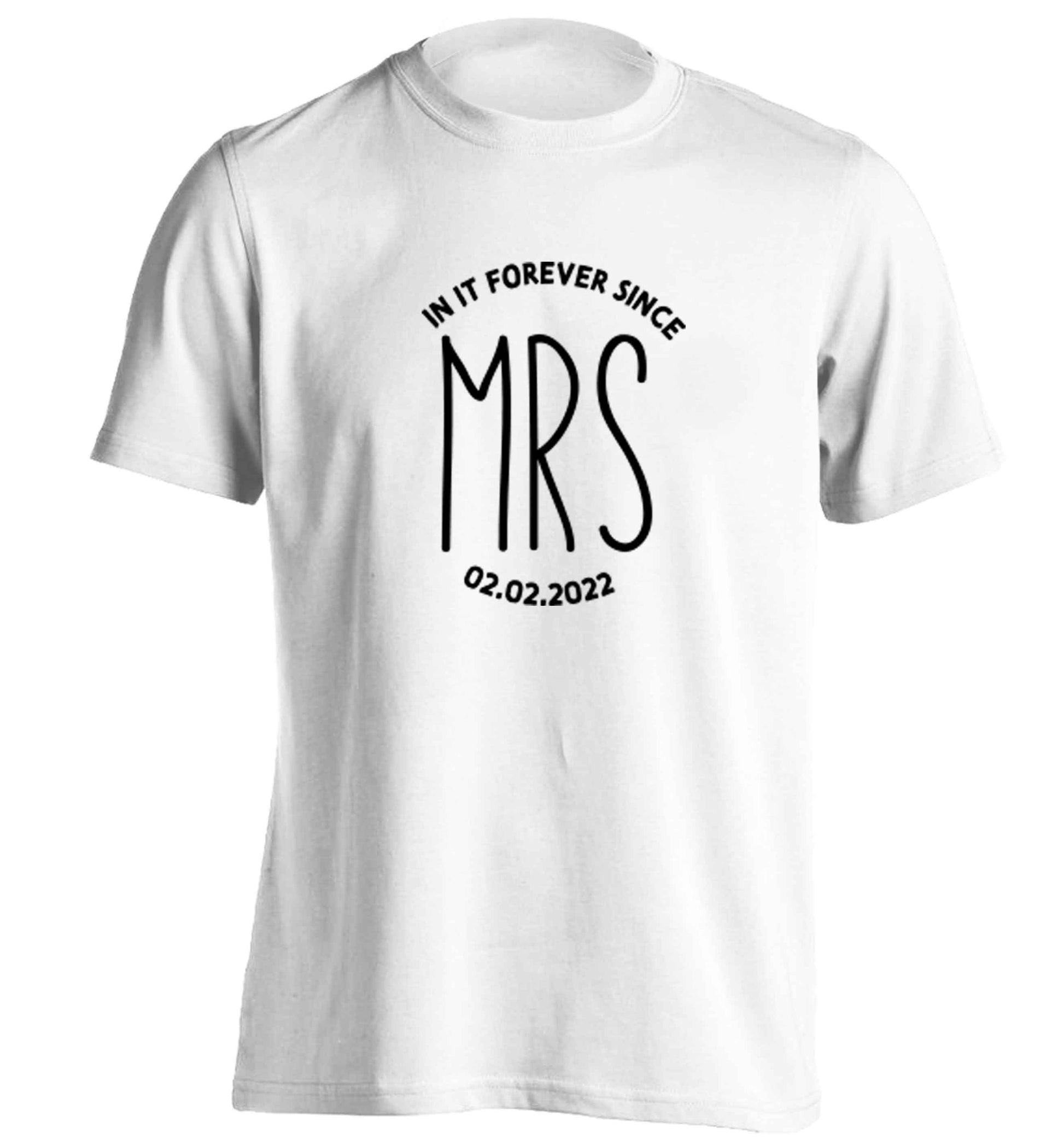 Funny matching gifts for him and her! Get matchy matchy, ideal for newlywed couples or a little valentines gift! adults unisex white Tshirt 2XL