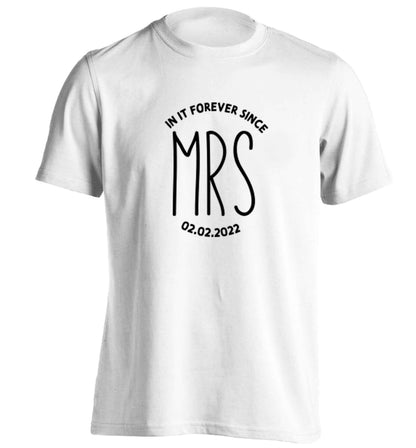 Funny matching gifts for him and her! Get matchy matchy, ideal for newlywed couples or a little valentines gift! adults unisex white Tshirt 2XL