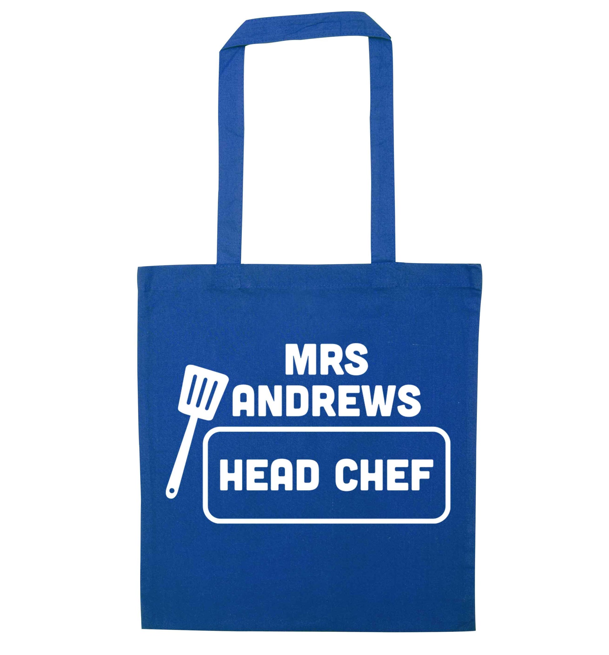 Perfect wedding guest favours or hen party gifts! Personalised bridal floral wreath designs, any name, any role! blue tote bag