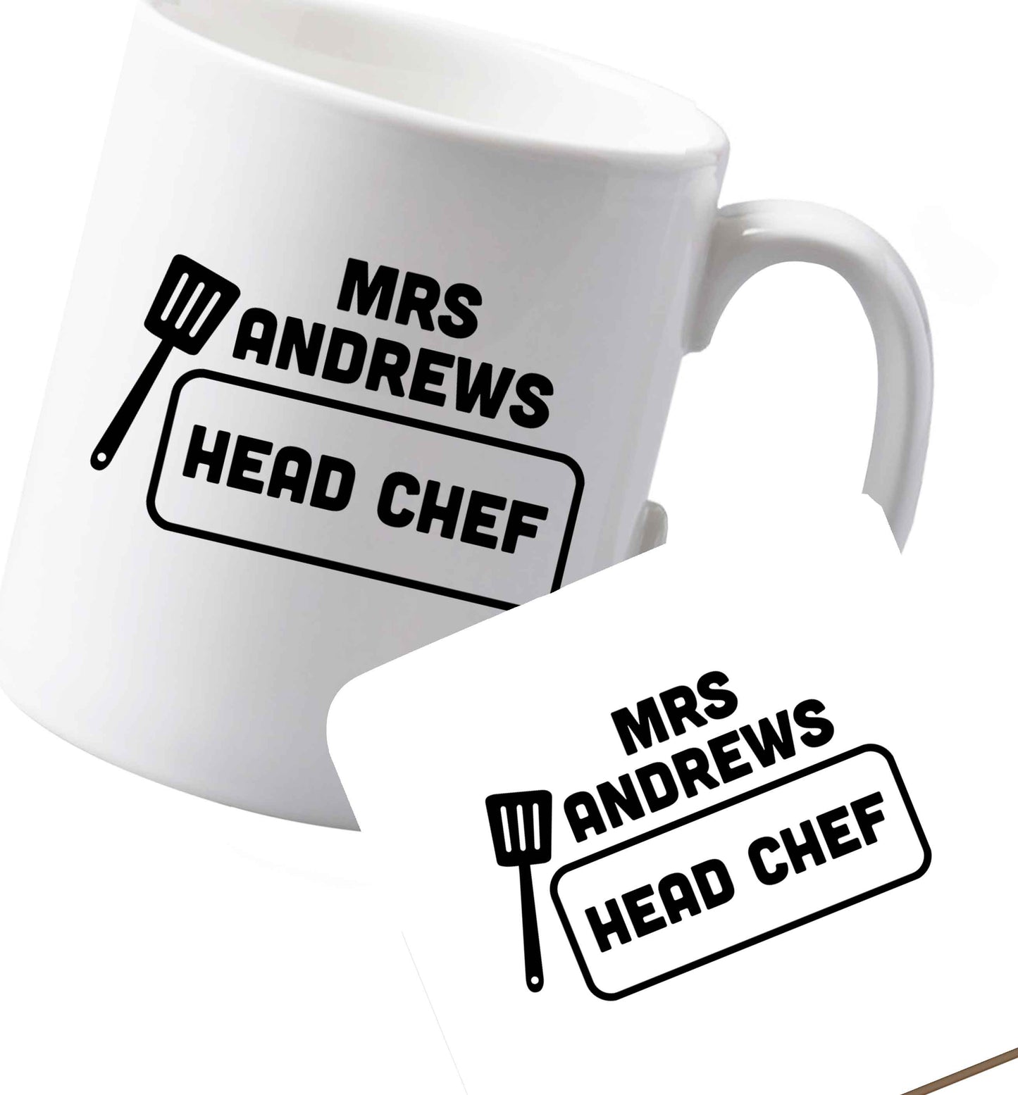 10 oz Ceramic mug and coaster Perfect wedding guest favours or hen party gifts! Personalised bridal floral wreath designs, any name, any role!   both sides