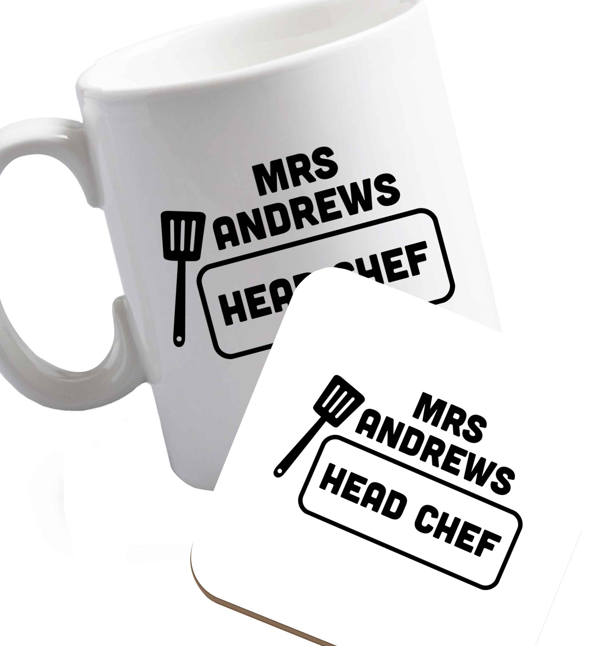 10 oz Perfect wedding guest favours or hen party gifts! Personalised bridal floral wreath designs, any name, any role!   ceramic mug and coaster set right handed