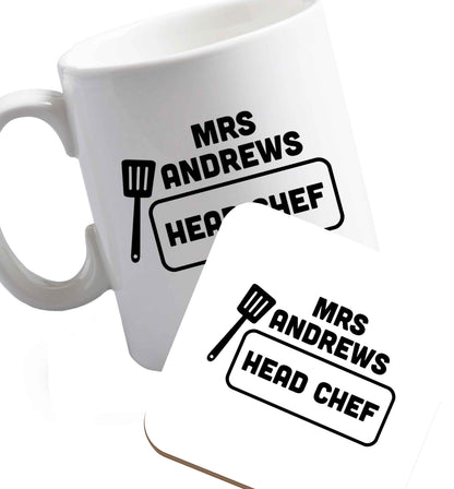 10 oz Perfect wedding guest favours or hen party gifts! Personalised bridal floral wreath designs, any name, any role!   ceramic mug and coaster set right handed