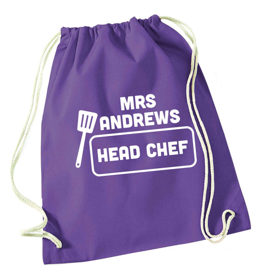 Perfect wedding guest favours or hen party gifts! Personalised bridal floral wreath designs, any name, any role! purple drawstring bag