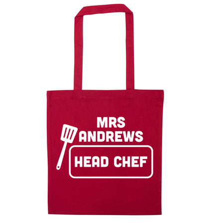 Perfect wedding guest favours or hen party gifts! Personalised bridal floral wreath designs, any name, any role! red tote bag