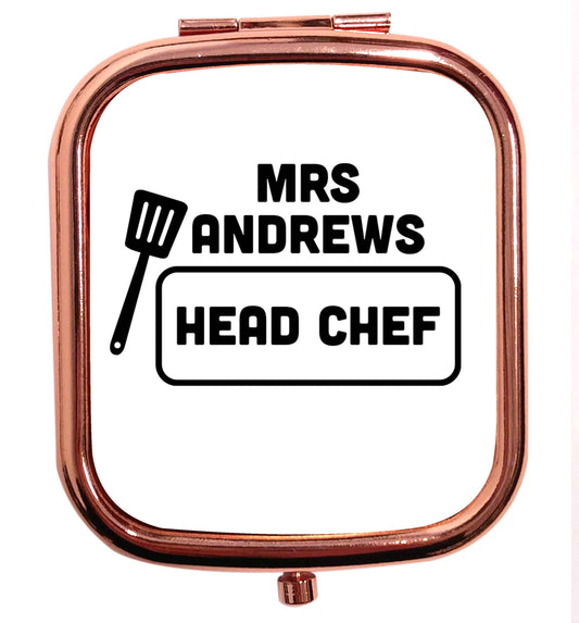 Perfect wedding guest favours or hen party gifts! Personalised bridal floral wreath designs, any name, any role! rose gold square pocket mirror