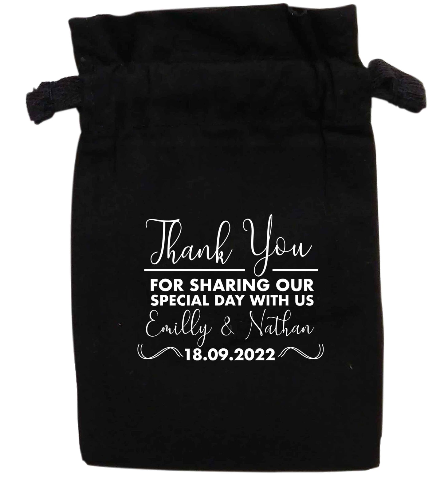 Thank you for sharing our special day | XS - L | Pouch / Drawstring bag / Sack | Organic Cotton | Bulk discounts available!