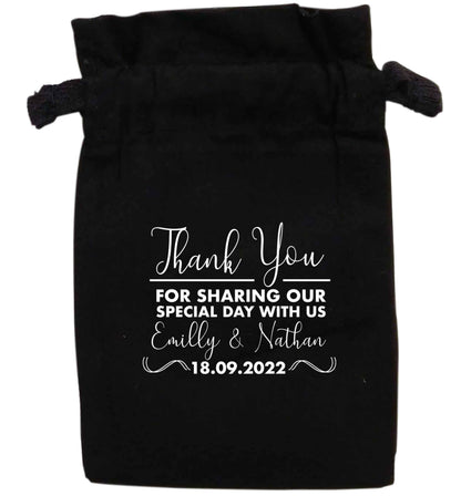 Thank you for sharing our special day | XS - L | Pouch / Drawstring bag / Sack | Organic Cotton | Bulk discounts available!