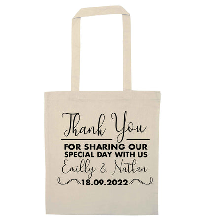 Gorgeous personalised and customisable wedding favour gifts! natural tote bag