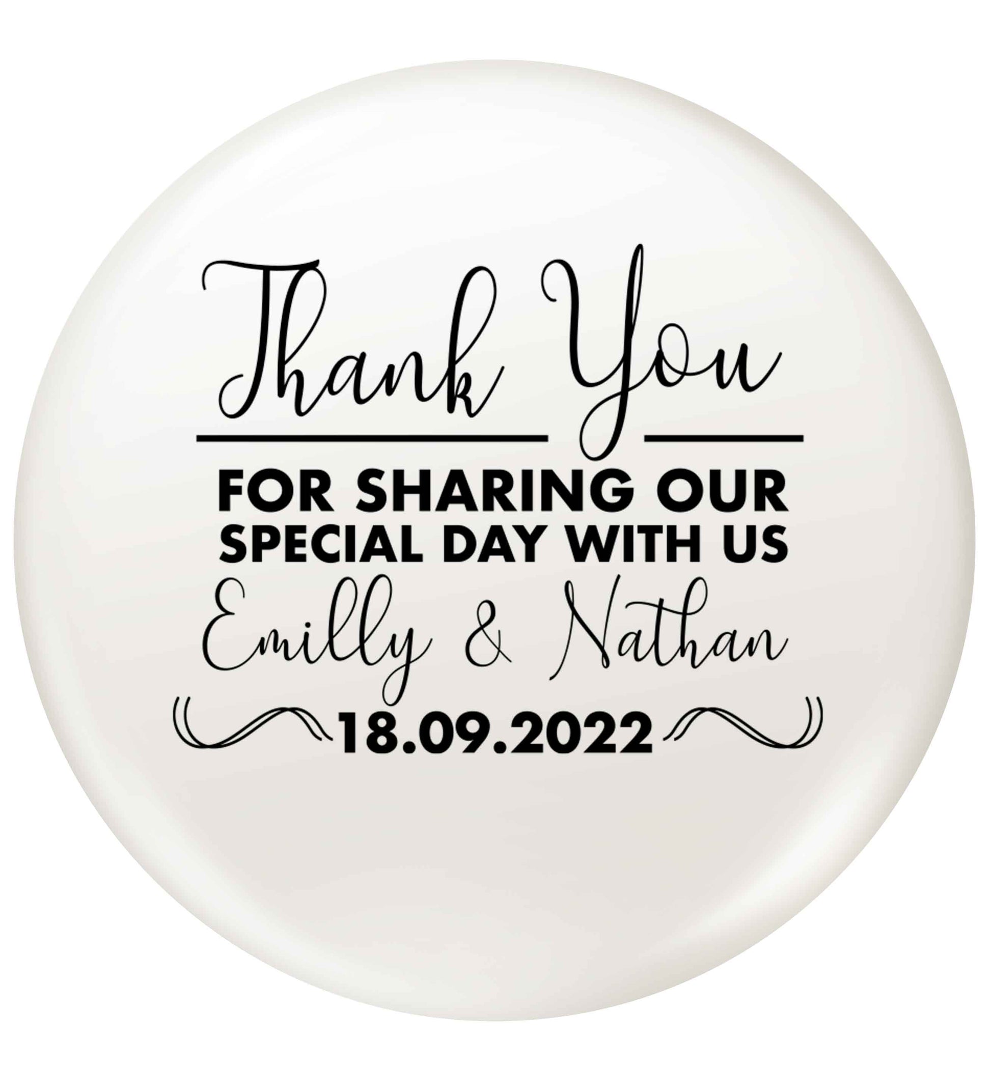 Gorgeous personalised and customisable wedding favour gifts! small 25mm Pin badge