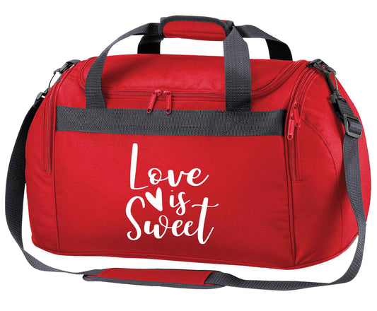 Love really does make the world go round! Ideal for weddings, valentines or just simply to show someone you love them!  red holdall / duffel bag