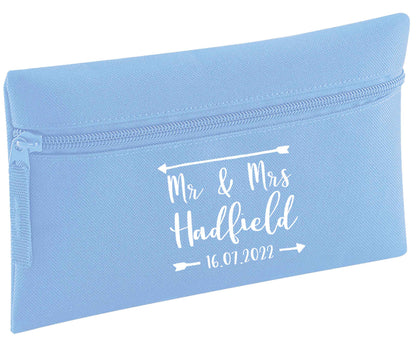 Personalised Mr and Mrs wedding date | Pencil Case