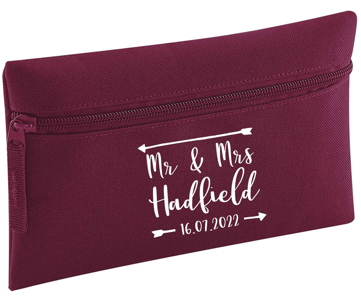 Personalised Mr and Mrs wedding date | Pencil Case