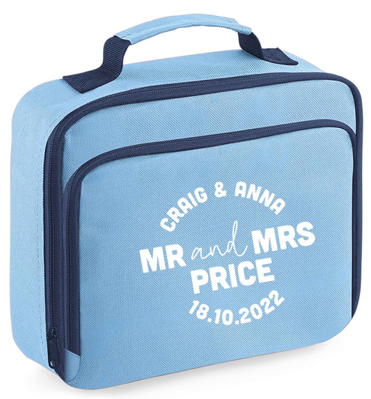 Any tex here insulated blue lunch bag cooler
