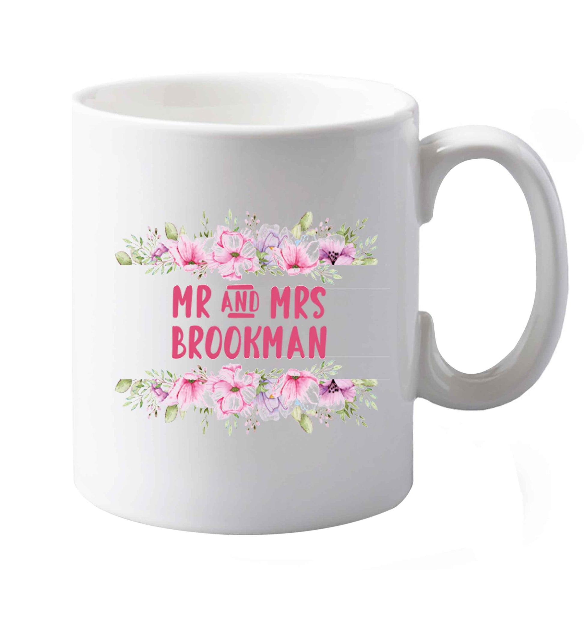 10 oz Personalised Mr and Mrs wedding and date! Ideal wedding favours!   ceramic mug both sides