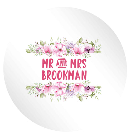 Personalised Mr and Mrs wedding and date! Ideal wedding favours! 24 @ 45mm matt circle stickers
