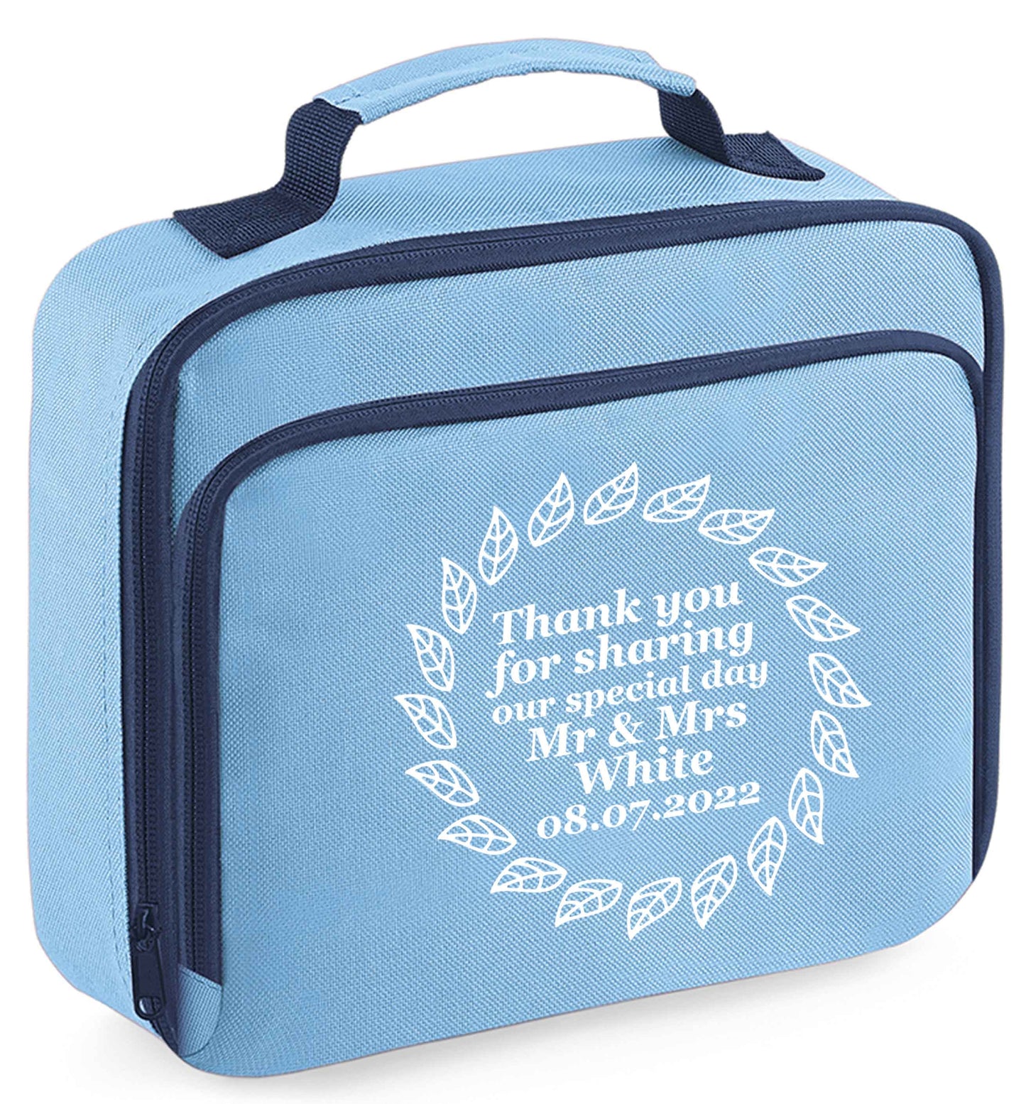 Any tex here insulated blue lunch bag cooler