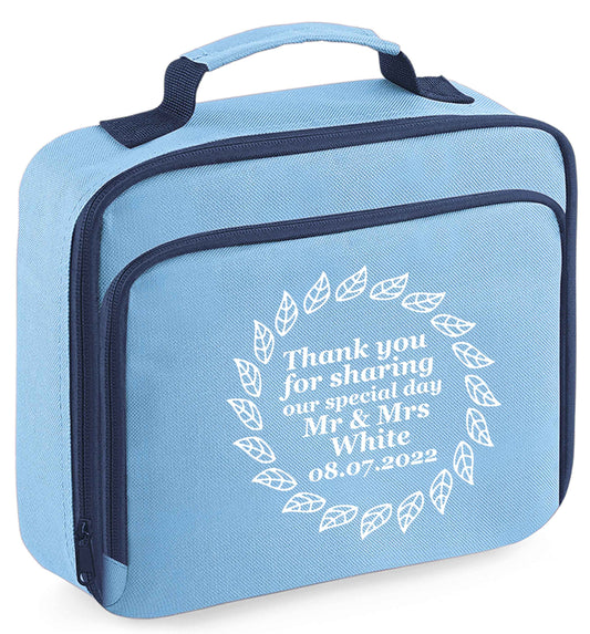 Any tex here insulated blue lunch bag cooler
