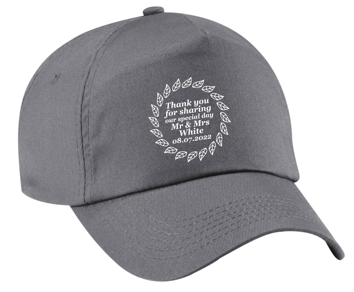 Thank you for sharing our special day Mr and Mrs leaf wreath | Baseball Cap