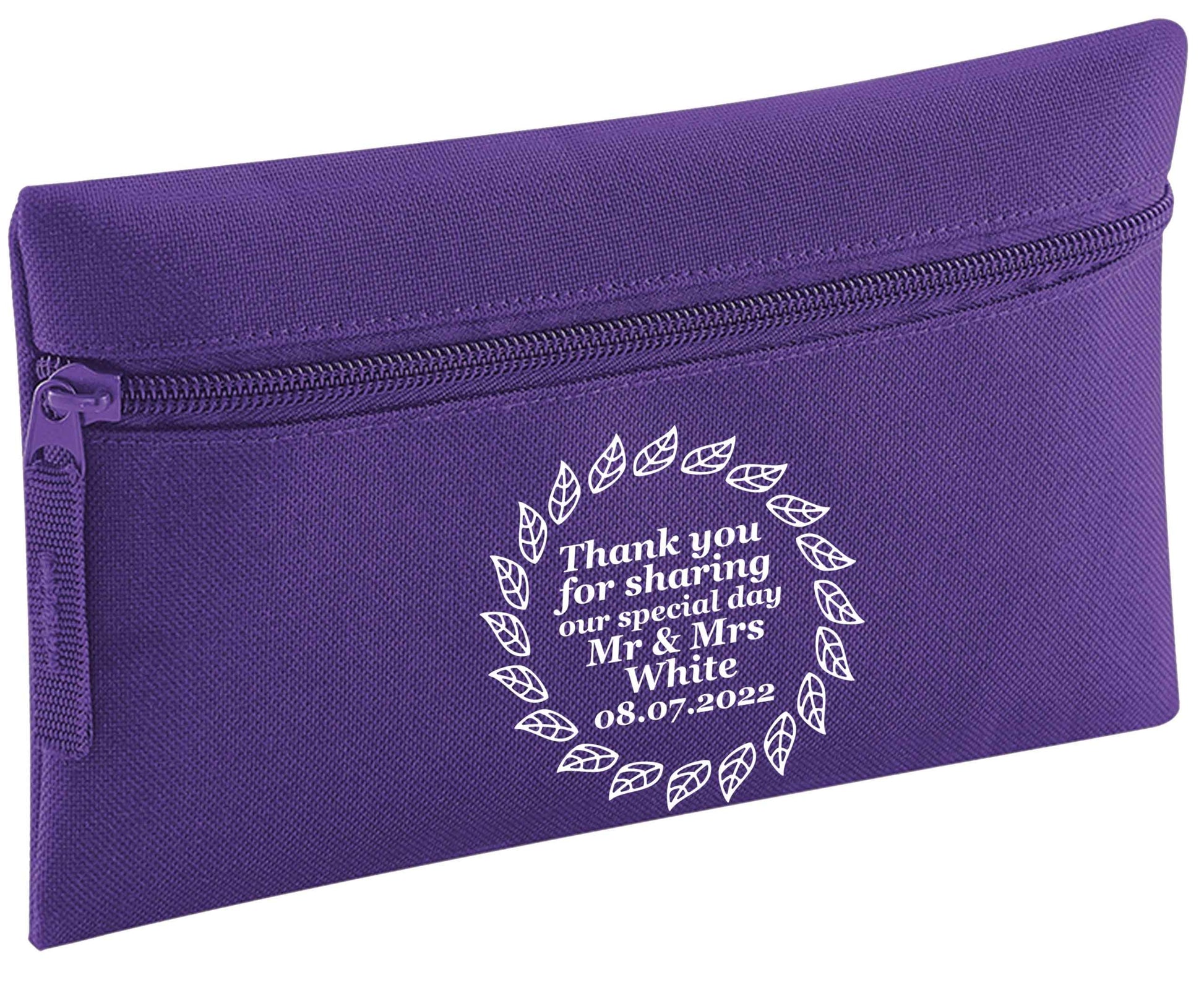 Personalised wedding thank you's Mr and Mrs wedding and date! Ideal wedding favours! pencil case