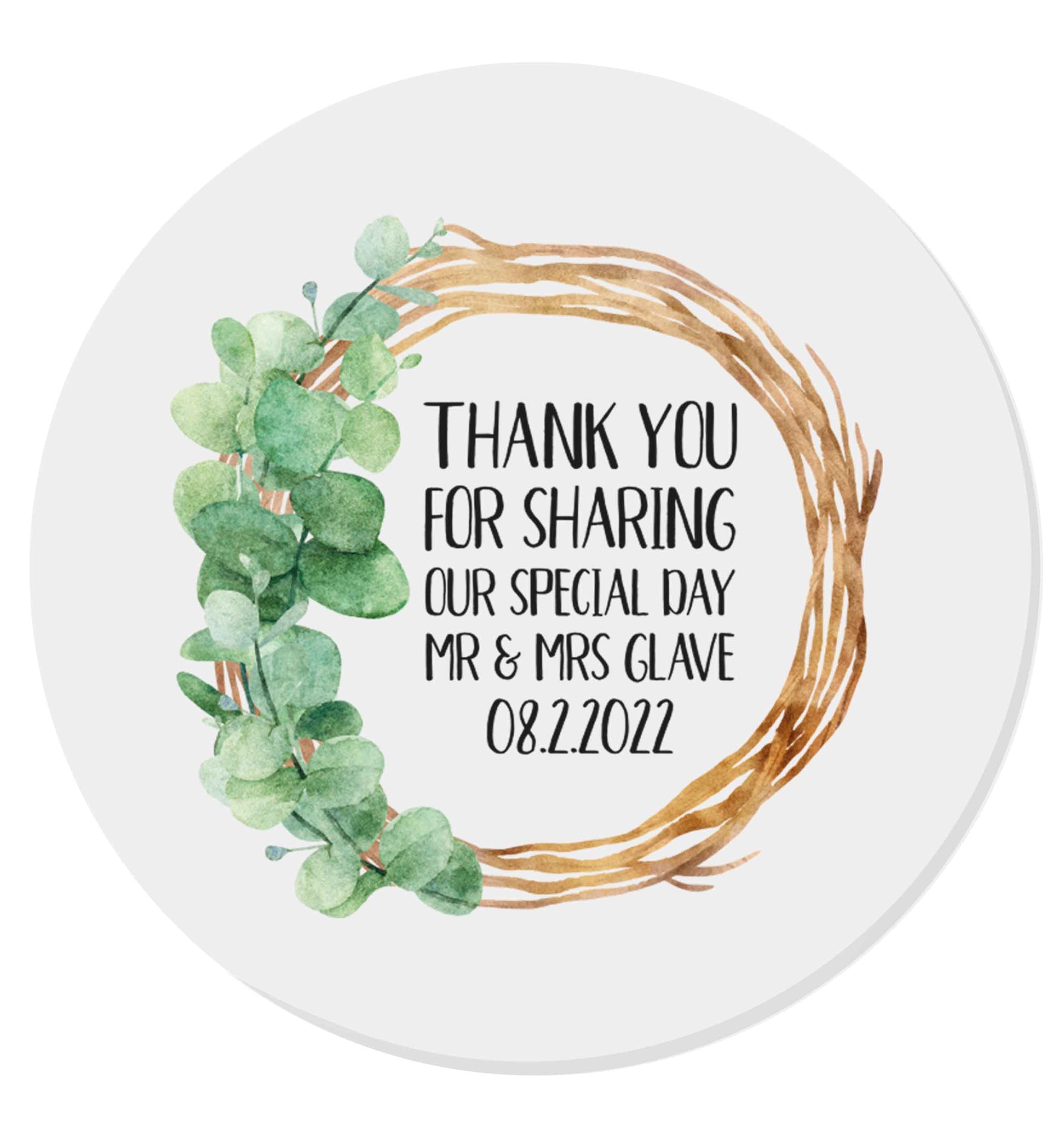 Personalised wedding thank you's Mr and Mrs wedding and date! Ideal wedding favours! | Magnet