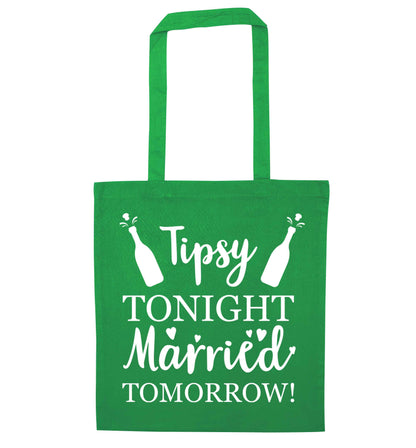 Personalised wedding thank you's Mr and Mrs wedding and date! Ideal wedding favours! green tote bag