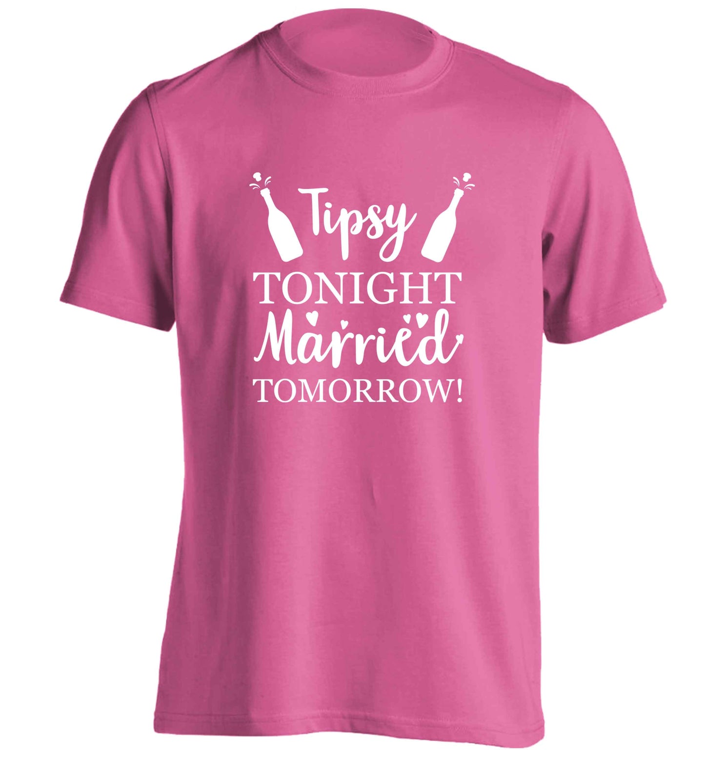 Personalised wedding thank you's Mr and Mrs wedding and date! Ideal wedding favours! adults unisex pink Tshirt 2XL