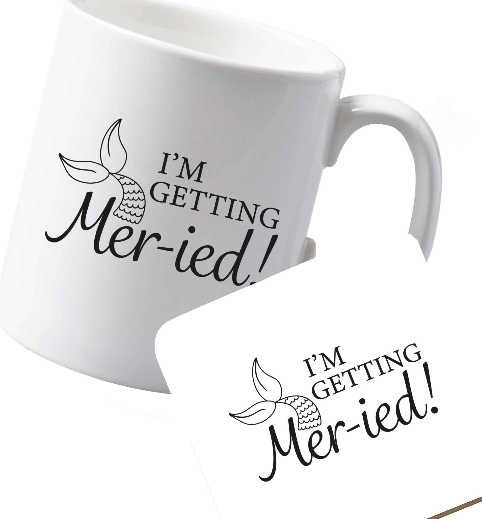 10 oz Ceramic mug and coaster Personalised wedding thank you's Mr and Mrs wedding and date! Ideal wedding favours!   both sides