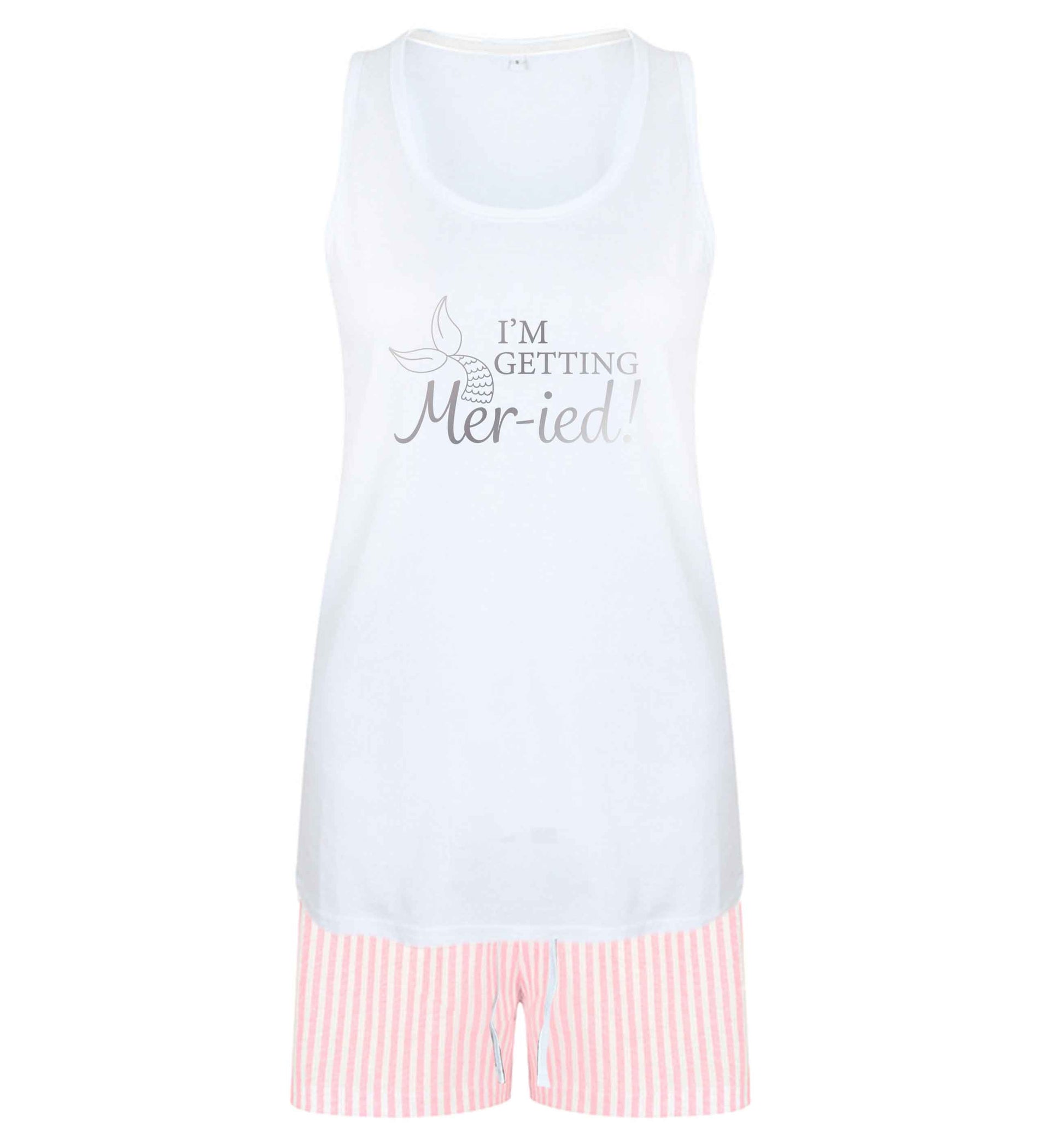 Personalised wedding thank you's Mr and Mrs wedding and date! Ideal wedding favours! size XL women's pyjama shorts set in pink 