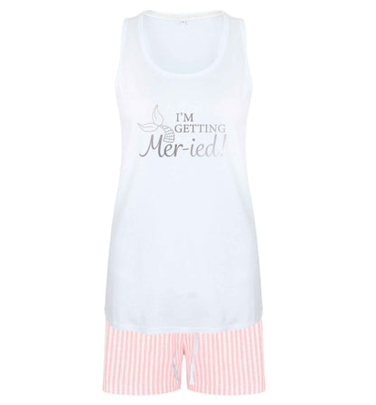 Personalised wedding thank you's Mr and Mrs wedding and date! Ideal wedding favours! size XL women's pyjama shorts set in pink 
