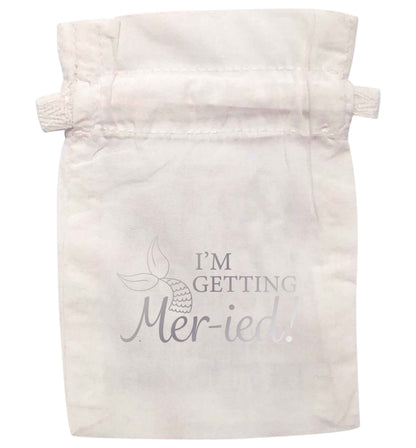 I'm getting mer-ied! Metallic silver | XS - L | Pouch / Drawstring bag / Sack | Organic Cotton | Bulk discounts available!