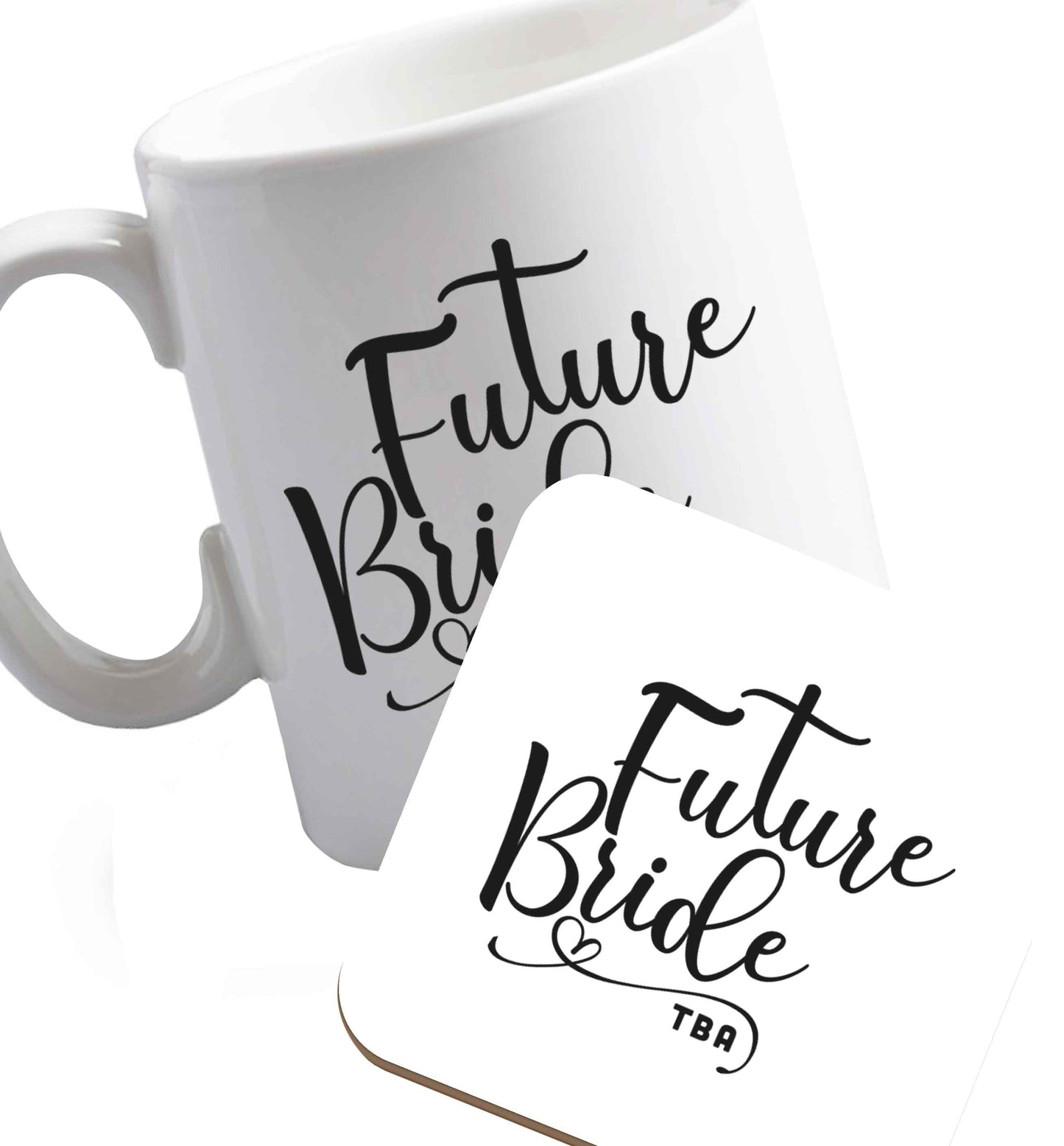 10 oz Has your wedding been postponed or delayed?Just another reason to party even HARDER!    ceramic mug and coaster set right handed