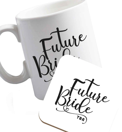 10 oz Has your wedding been postponed or delayed?Just another reason to party even HARDER!    ceramic mug and coaster set right handed