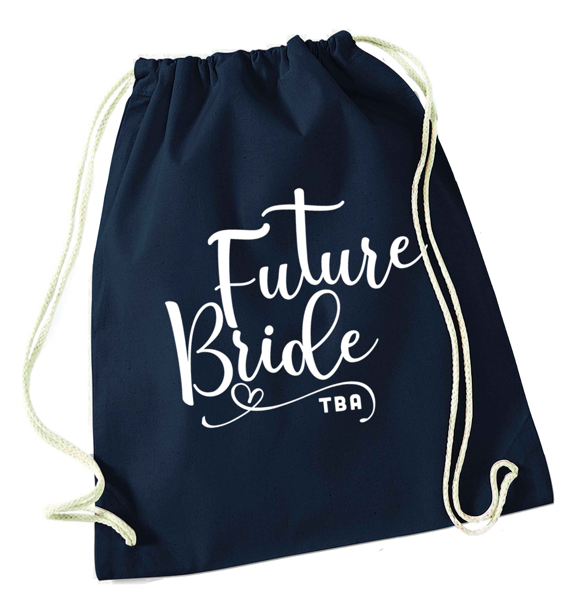 Has your wedding been postponed or delayed?Just another reason to party even HARDER!  navy drawstring bag