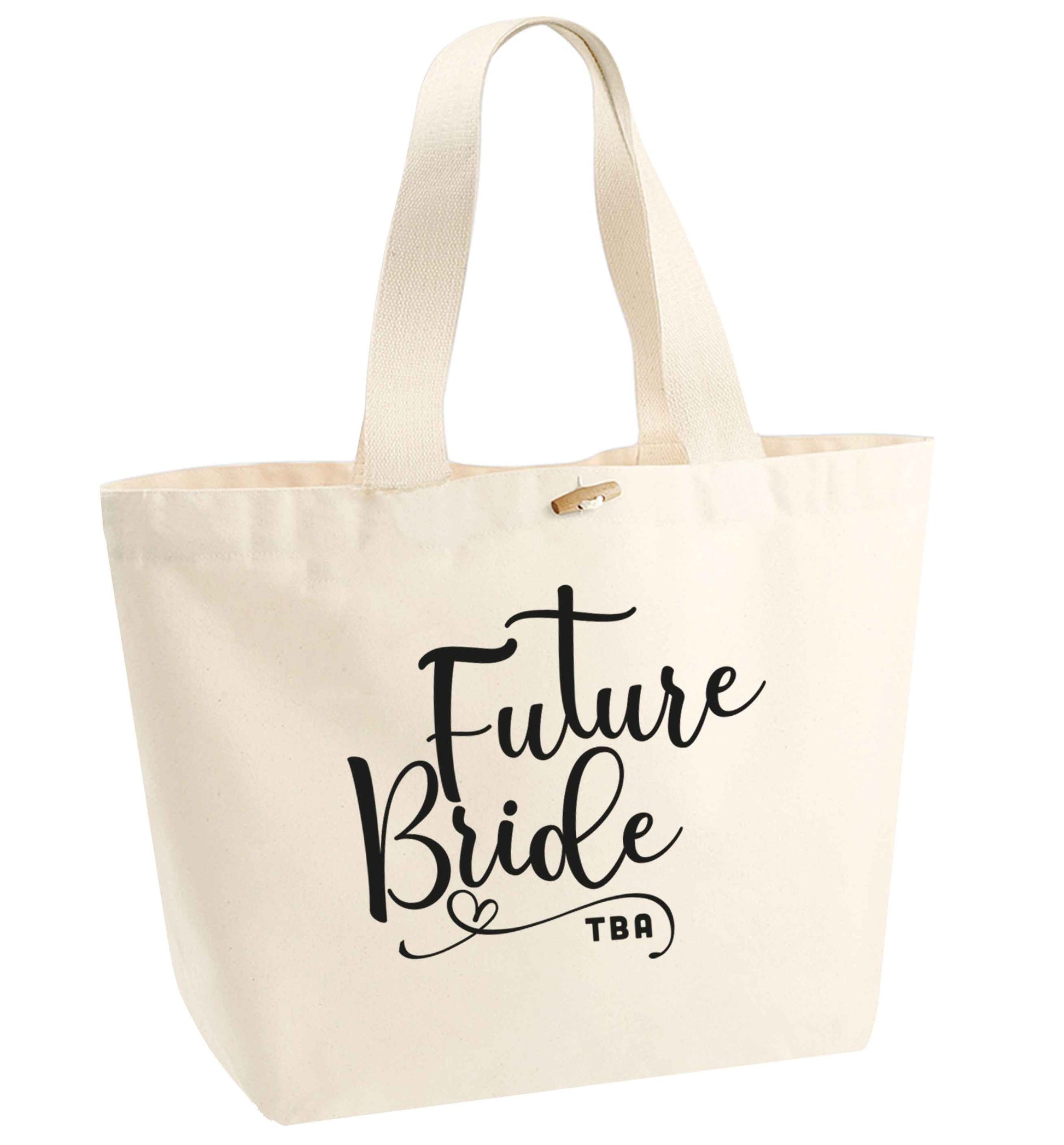 Has your wedding been postponed or delayed?Just another reason to party even HARDER!  organic cotton premium tote bag with wooden toggle in natural
