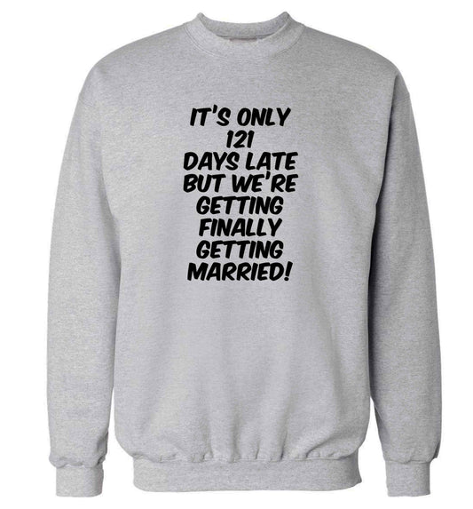 Personalised wedding thank you's Mr and Mrs wedding and date! Ideal wedding favours! adult's unisex grey sweater 2XL