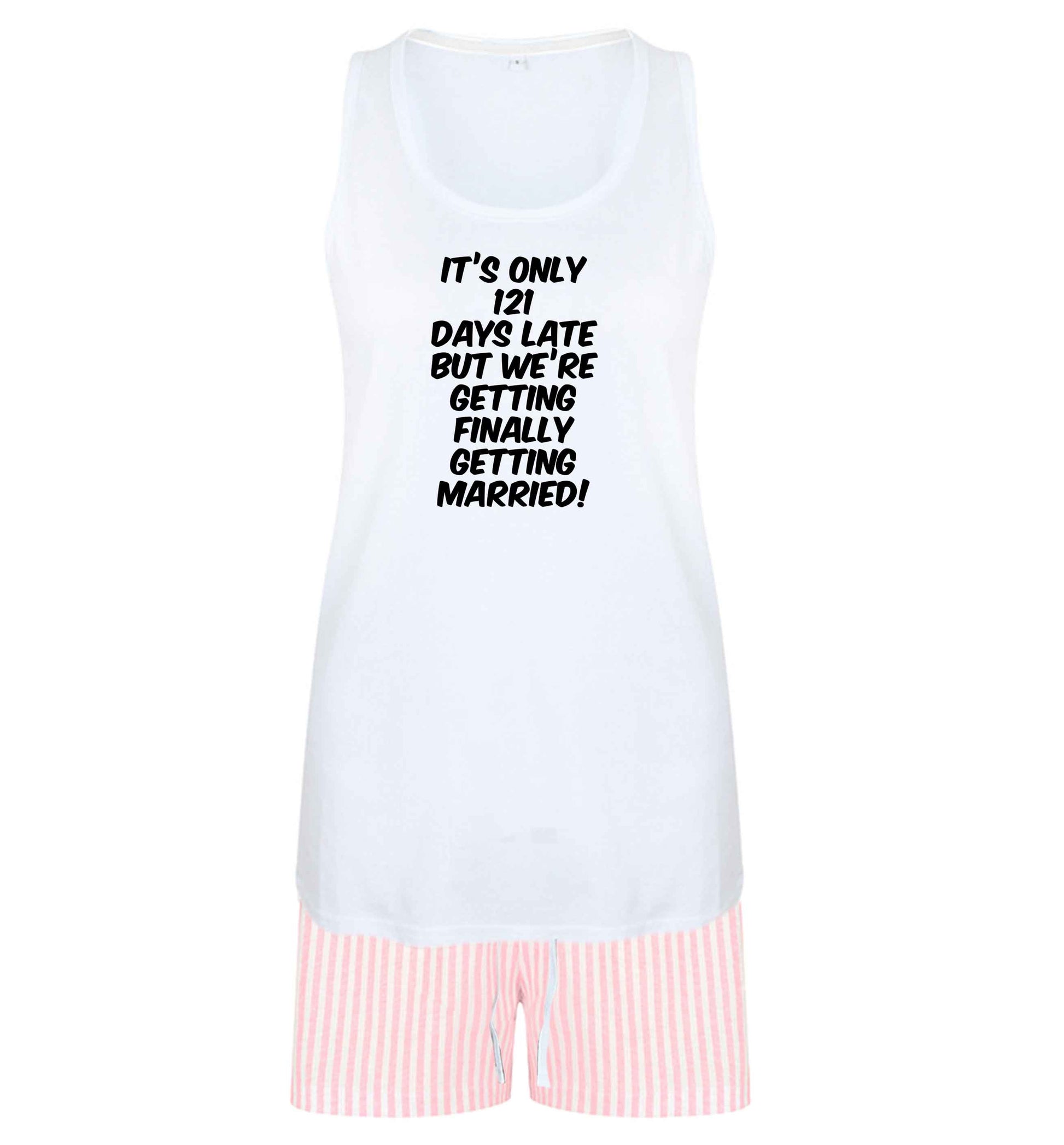 Personalised wedding thank you's Mr and Mrs wedding and date! Ideal wedding favours! size XL women's pyjama shorts set in pink 