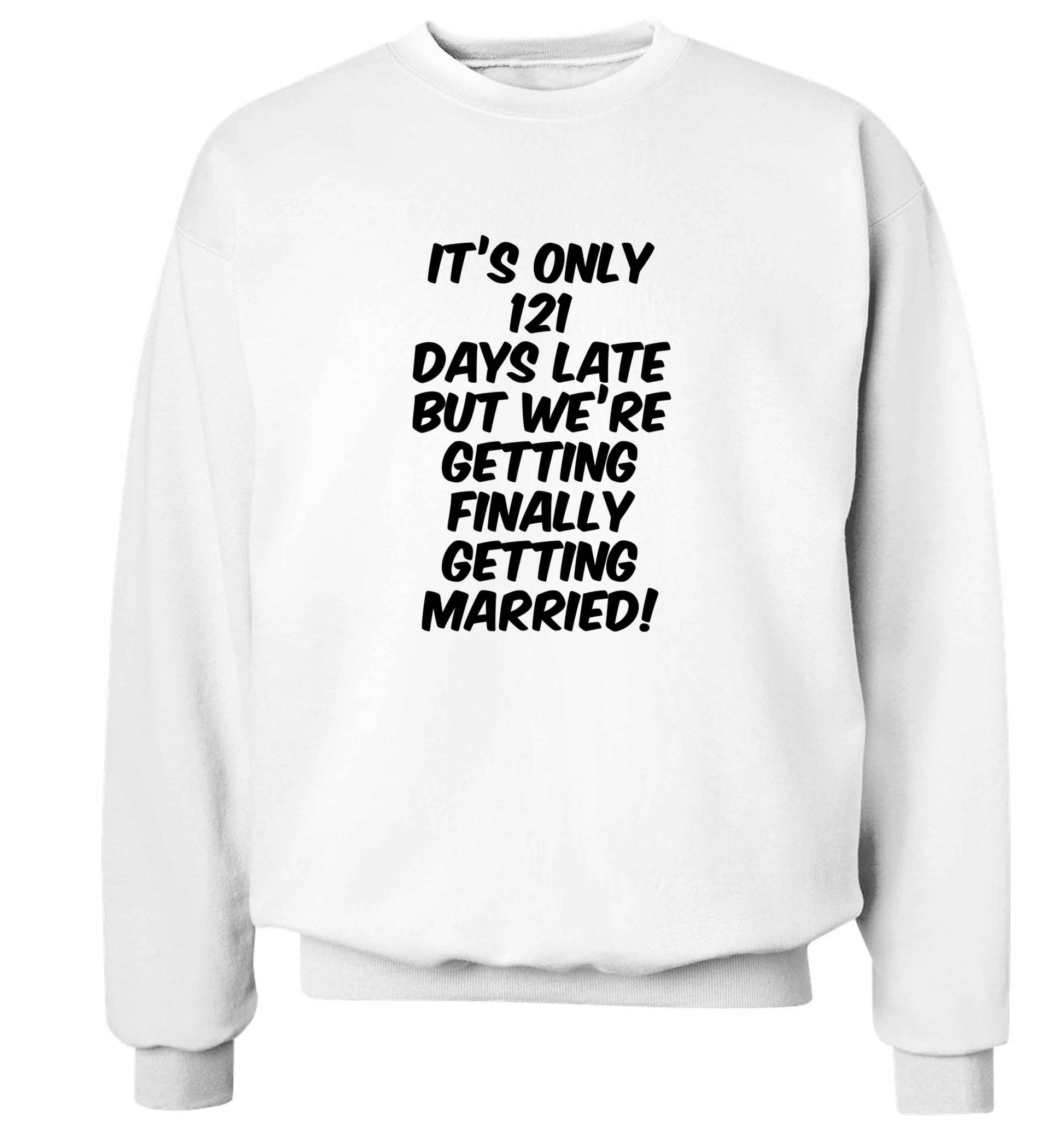 Personalised wedding thank you's Mr and Mrs wedding and date! Ideal wedding favours! adult's unisex white sweater 2XL