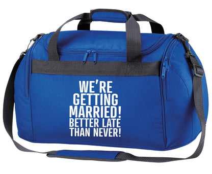 Always the bridesmaid but never the bride? Until now! royal blue holdall / duffel bag